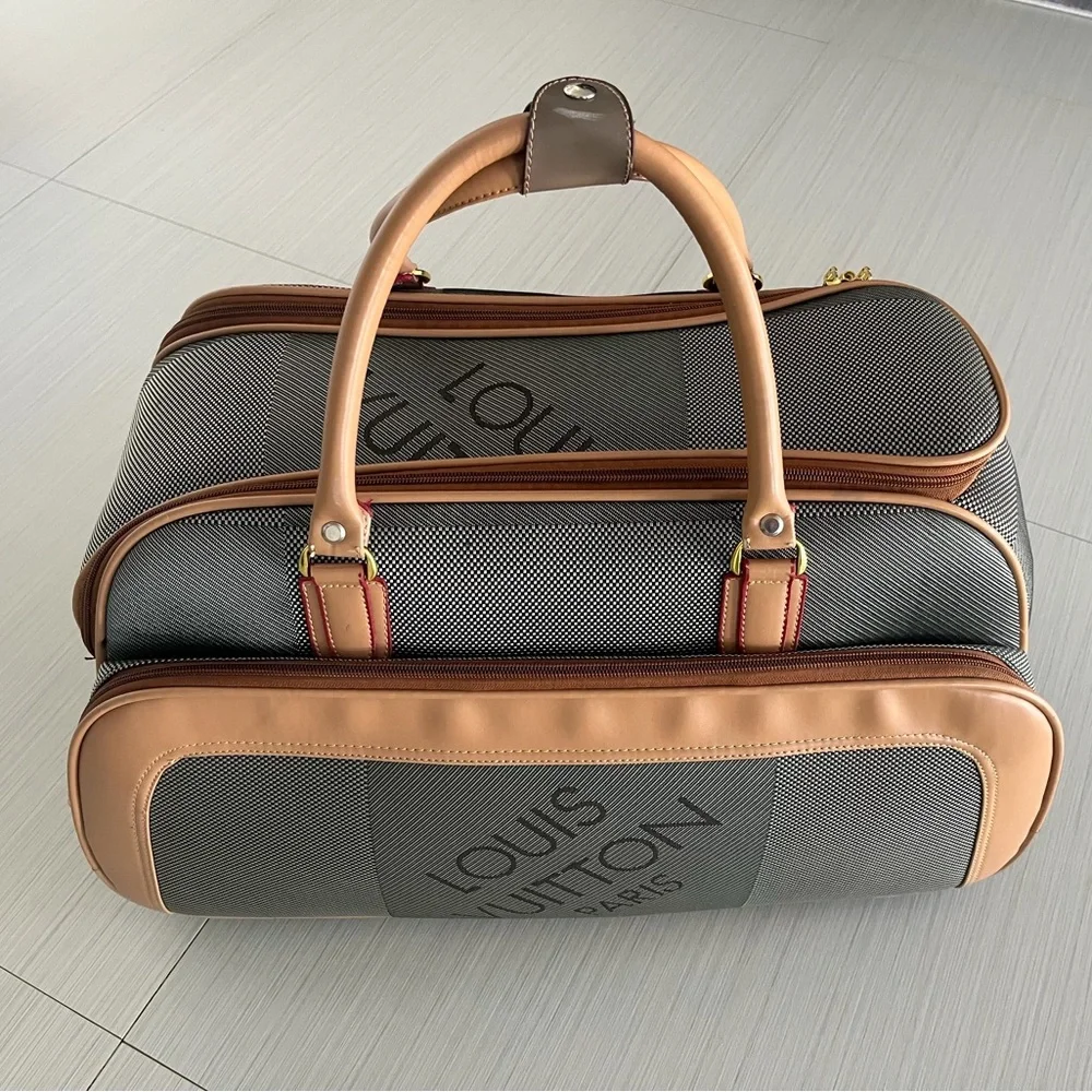Louis Vuitton Brown and Black Travel Bag